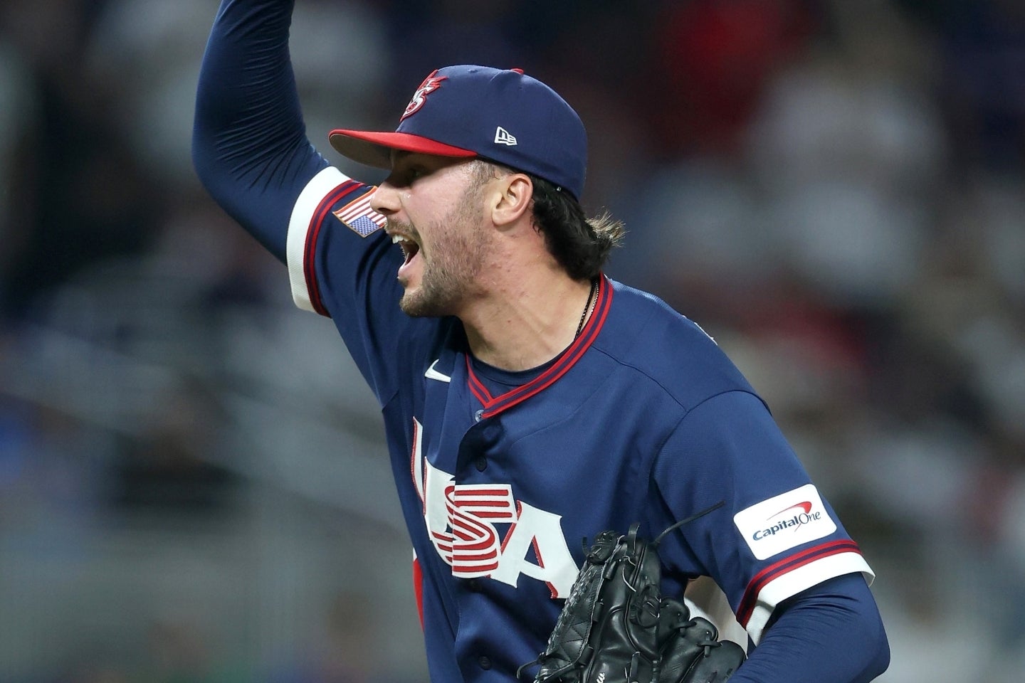 アメリカ先発のスキーンズが、ドミニカ打線を相手に好投した。(C)Getty Images