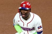 ９回２死三塁で打席に入ったペルドモは、フルカウントからの低めのスライダーを自信を持って見逃し。しかし球審の判定はストライクとなり、試合終了となった。(C)Getty Images