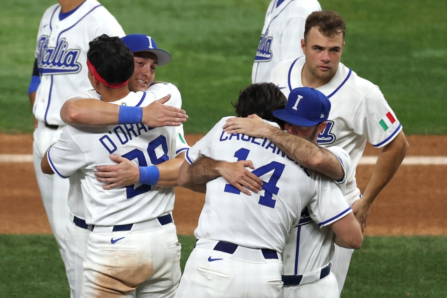 １次ラウンドで優勝候補のアメリカや強豪メキシコを倒し、準々決勝ではプエルトリコに勝利。しかし、イタリア代表は準決勝でベネズエラに敗れた。(C)Getty Images