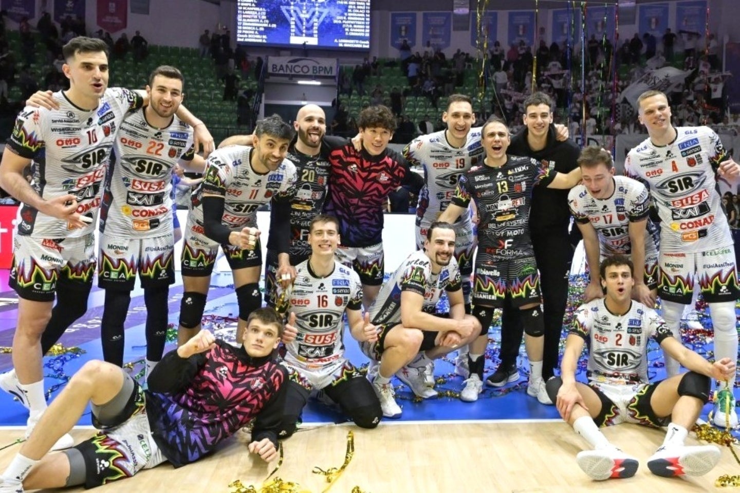 敵地でモンツァに勝利したペルージャ。画像提供：Sir Susa Scai Perugia