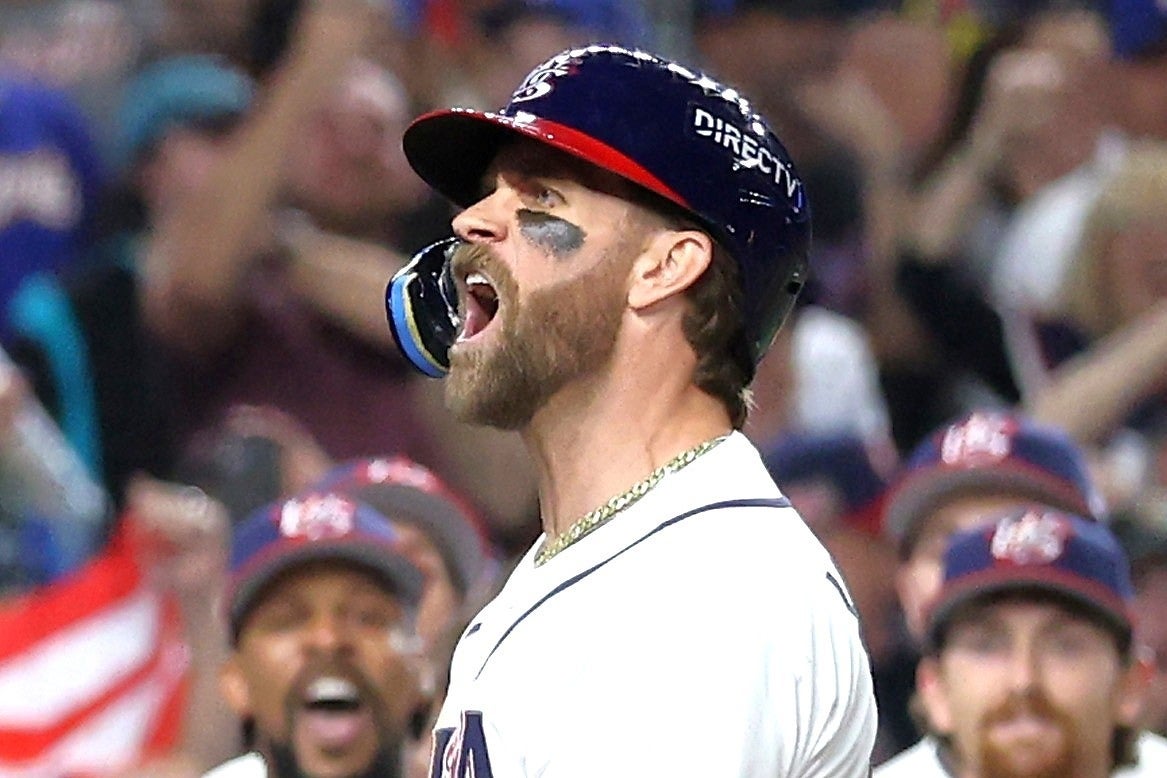 決勝戦で同点２ラン弾を放つなど活躍したハーパー。(C)Getty Images