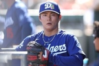 パドレスとのオープン戦に登板した山本が、５回７奪三振、無失点と好投した。(C)Getty Images