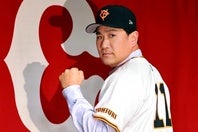 巨人の田中将大。結婚記念日に夫婦２Sを投稿した。写真：産経新聞社