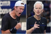 コルダ（左）はマッケンロー氏（右）の助言を受け、自分自身と向き合ったことで精神面が充実し、アルカラス戦での勝利につながった。（C）Getty Images