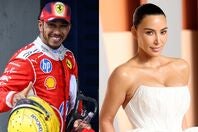日本GPのため来日しているフェラーリのハミルトン（左）。熱愛が報じられているキム・カーダシアン（右）。(C)Getty Imaeges