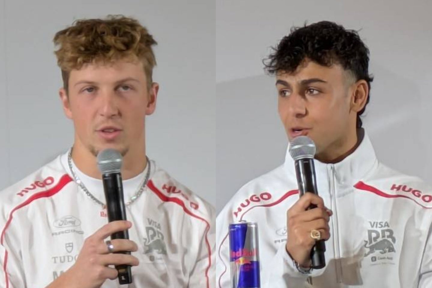 鈴鹿サーキットへの印象を語ったローソン（左）とリンドブラッド（右）。(C)THE DIGEST編集部