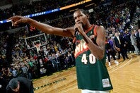 シアトル・スーパーソニックスでキャリアを始動させたデュラント。同地にNBAチームが戻れば移籍の可能性も？(C)Getty Images