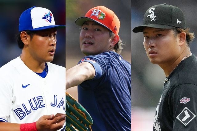 左から岡本、今井、村上。今季からMLBに活躍の場を移した。(C)Getty Images