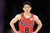 ６試合ぶりにベンチ入りを果たした河村だが、出場機会はなかった。(C)Getty Imaegs