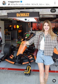 F1日本GPを観戦したモデルのマギーさん。画像はマギー公式インスタグラムのスクリーンショット。