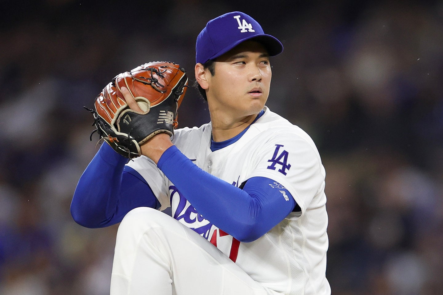 今季初登板を迎えたドジャースの大谷。本拠地ガーディアンズ戦に「１番・投手兼DH」でスタメン出場した。(C)Getty Images