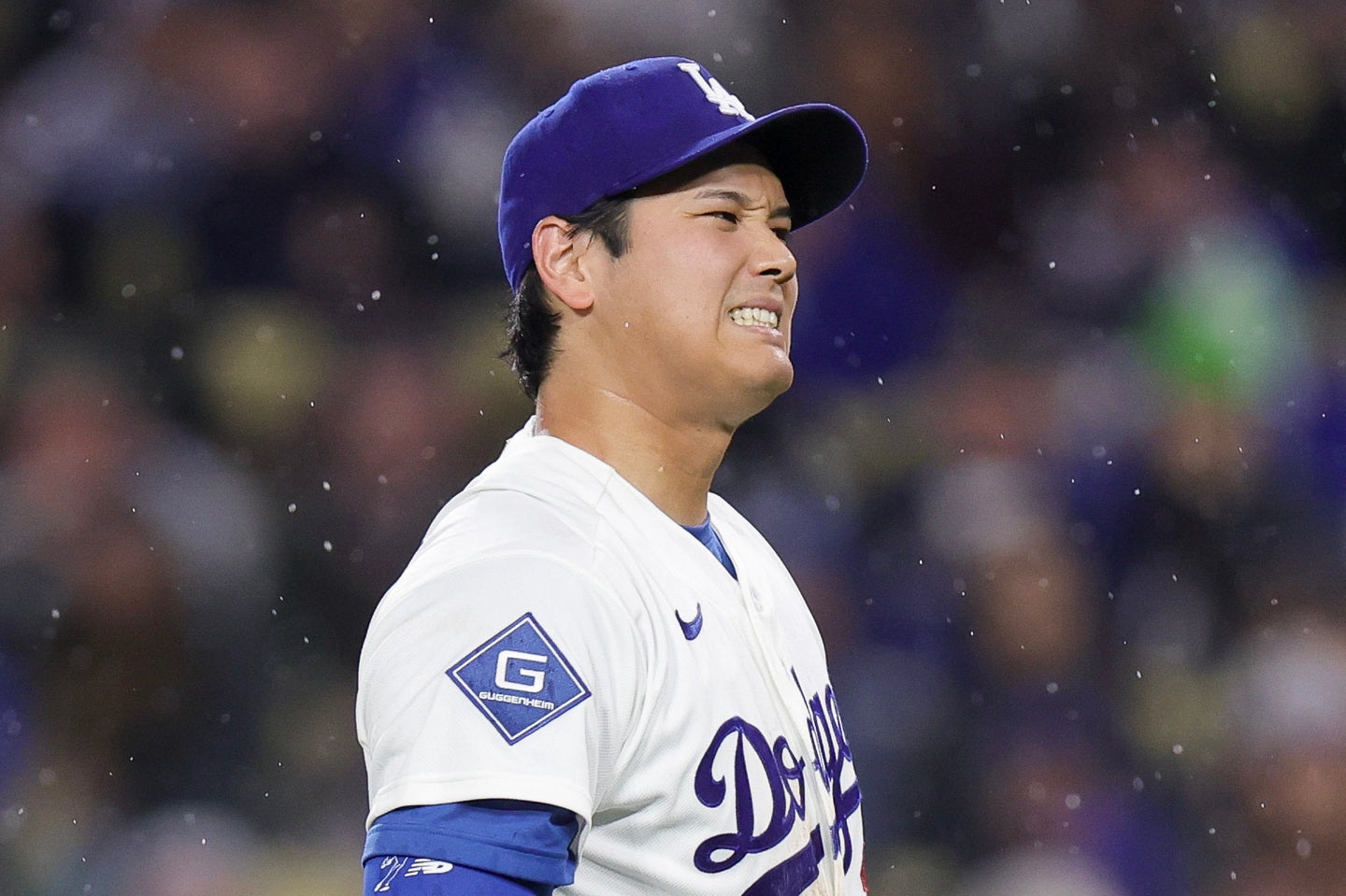 今季初登板を迎えたドジャースの大谷。本拠地ガーディアンズ戦に「１番・投手兼DH」でスタメン出場した。(C)Getty Images