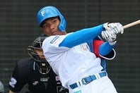 日本ハムのエドポロ・ケイン。ファームで２戦連続の本塁打を放った。写真：産経新聞社