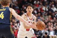 前半から３アシスト＆２スティールと躍動した河村。地元ファンを沸かせた。(C)Getty Images