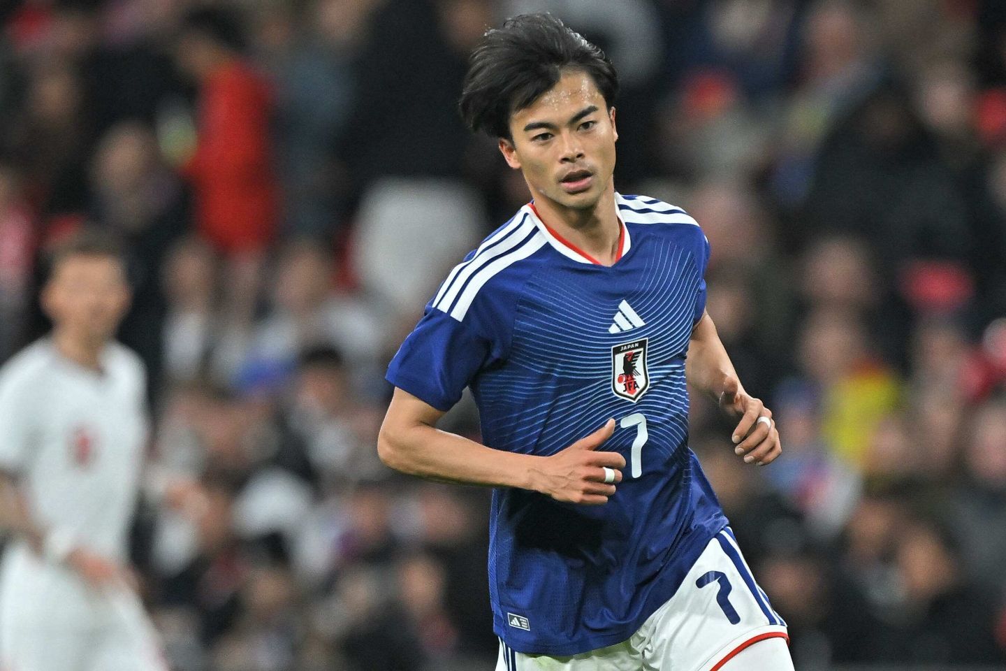 イングランド戦で決勝点を挙げた三笘。写真：金子拓弥（THE DIGEST写真部）