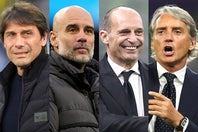 イタリア代表監督の次期候補として報じられた（左から）コンテ、グアルディオラ、アッレーグリ、マンチーニ。(C)Getty Images