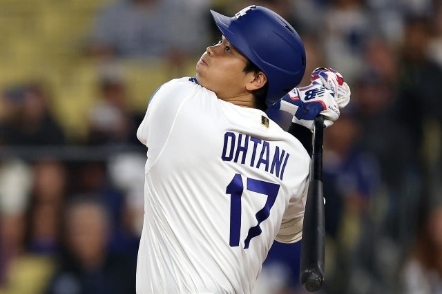 現在、打率が１割台の大谷。ドジャース打線の中軸が、軒並み不本意な成績になっている。(C)Getty Images