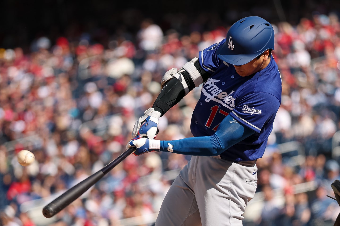 ドジャースの大谷翔平。待望の１号アーチを放った。（C）Getty Images