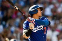 今季初アーチを放った大谷。ドジャース打線爆発の口火を切った。(C) Getty Images