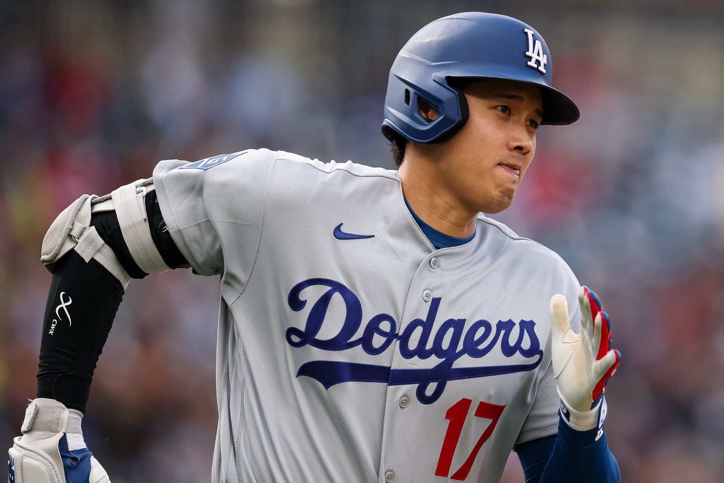 ドジャースの大谷翔平。３回に先制の２号ソロ本塁打を放った。（C）Getty Images