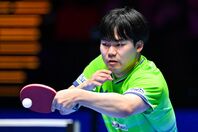 卓球W杯で準優勝した松島。頂点へあと一歩まで上り詰めた。写真：新華社/アフロ