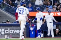 ホワイトソックス戦の３連敗に続いてドジャースに大敗。主砲ブラディミール・ゲレーロJr.に当たりが出なかった。(C)Getty Images