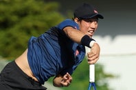 サラソタ・チャレンジャー初戦を快勝して好スタートを切った錦織圭。※写真は昨年の横浜慶應チャレンジャー。写真：滝川敏之