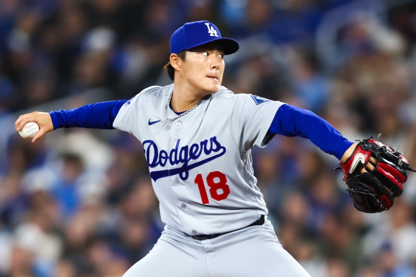 ブルージェイズ戦に先発して今季２勝目を挙げた山本由伸。(C)Getty Images