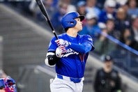 同日の試合で今季３号ソロホームランを放った大谷。(C)Getty Images