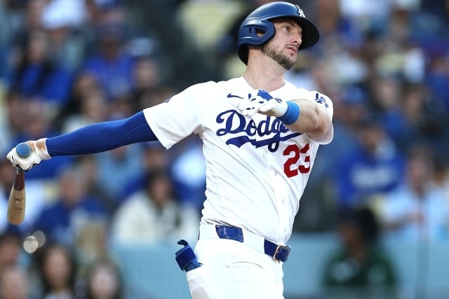 今季からドジャースでプレーするタッカー。開幕からポジションを確保している。(C)Getty Images