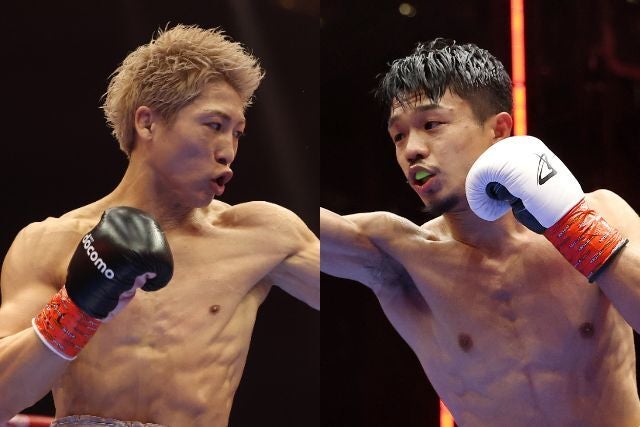 ともに32戦全勝のまま激突する井上（左）と中谷（右）。(C)Getty Images