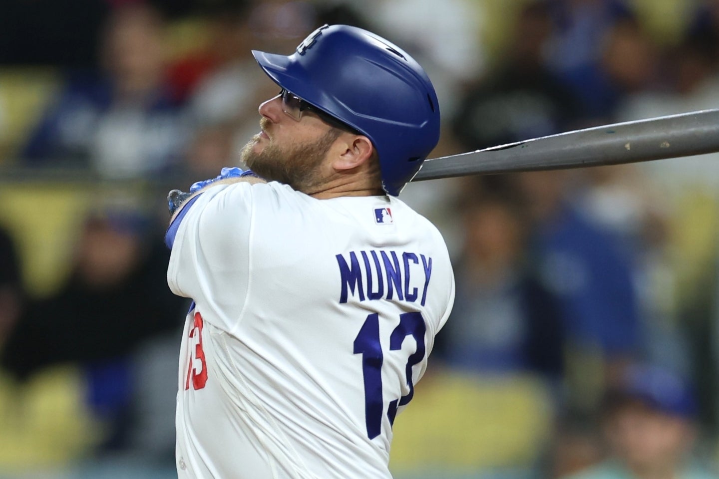 現地10日のレンジャーズ戦で３本塁打を放ったドジャースのマンシー。(C)Getty Images