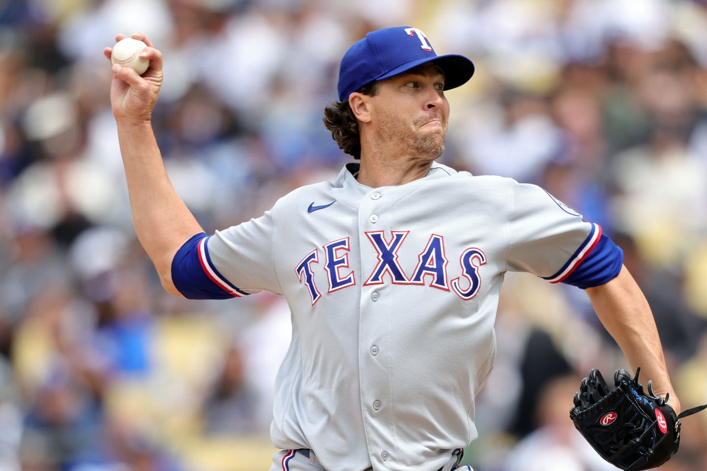 ドジャース打線を相手に１失点に抑えたデグロム。しかし、第３打席は大谷との勝負を避ける形となった。(C) Getty Images