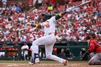 メジャー最多の７号ホームランを放ったカーディナルスのウォーカー。(C)Getty Images