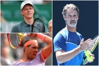 ジョコビッチと比較されがちなシナー（左上）だが、ムラトグル氏（右）はナダル（左下）の献身性や集中力の高さなどに共通点があると指摘した。（C）Getty Images
