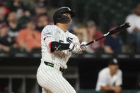 Wソックスの村上宗隆。９回に特大の５号２ランを放った。(C) Getty Images