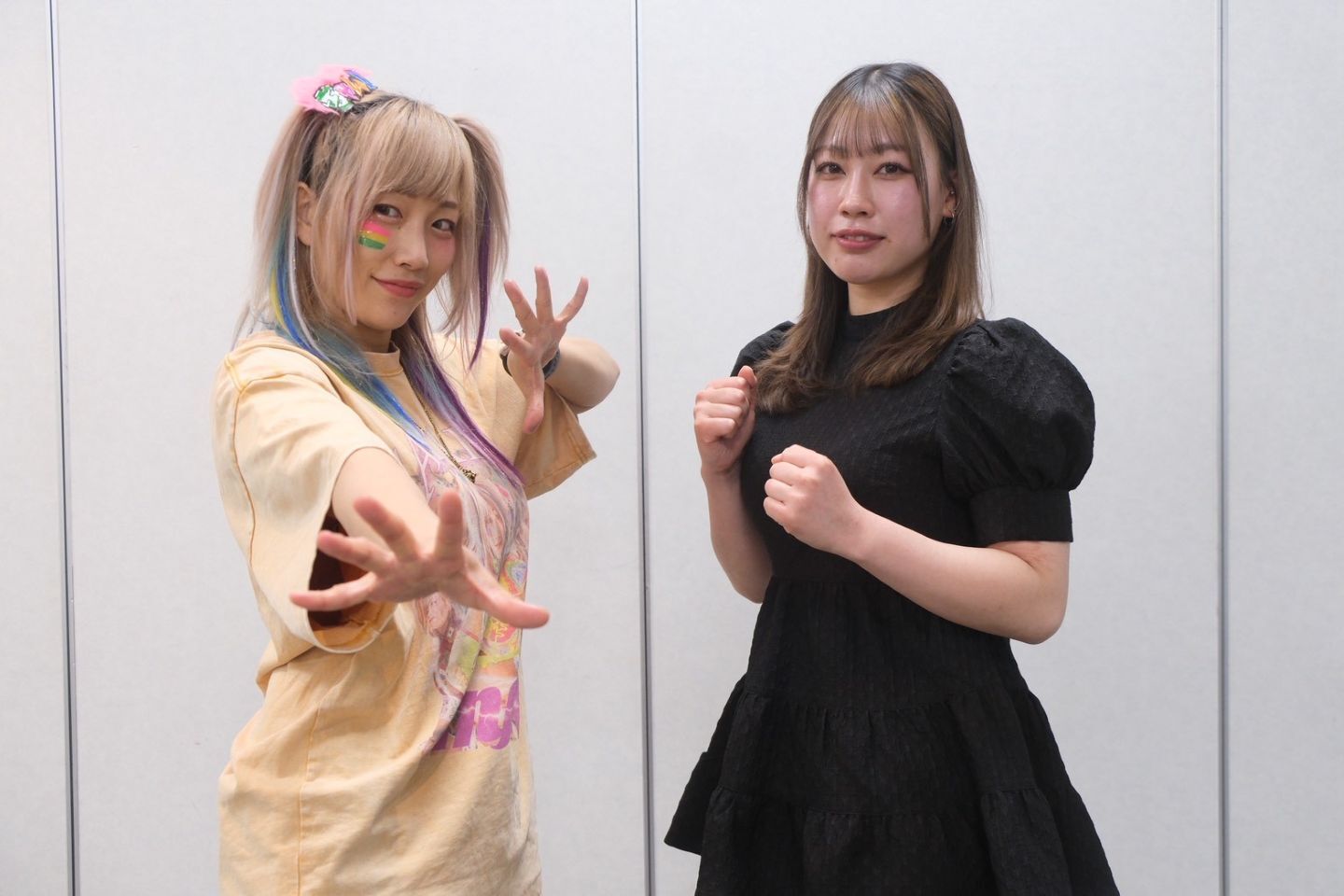 6.21後楽園大会でタッグを組むことが発表されたウナギと乃蒼ヒカリ。写真：橋本宗洋