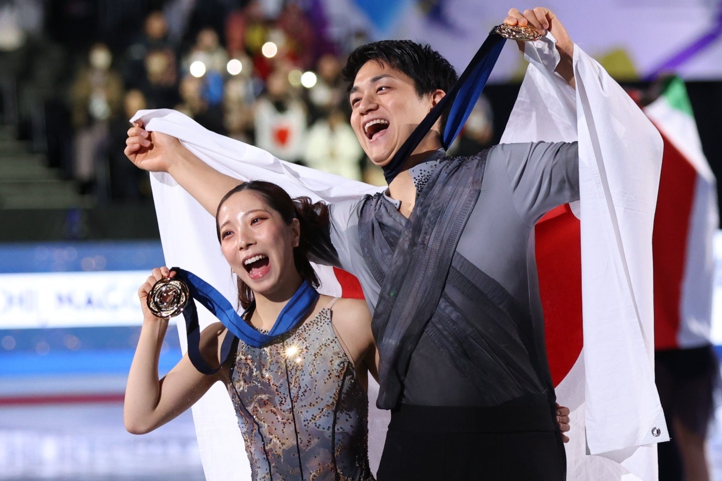 現役引退をSNSで発表したりくりゅう。海外から惜別メッセージが殺到している。写真：永島裕基