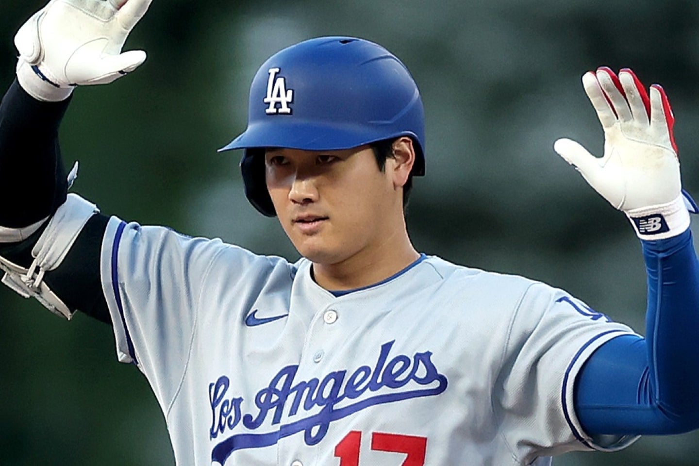 ロッキーズ先発の菅野から２安打を放った大谷翔平。(C)Getty Images