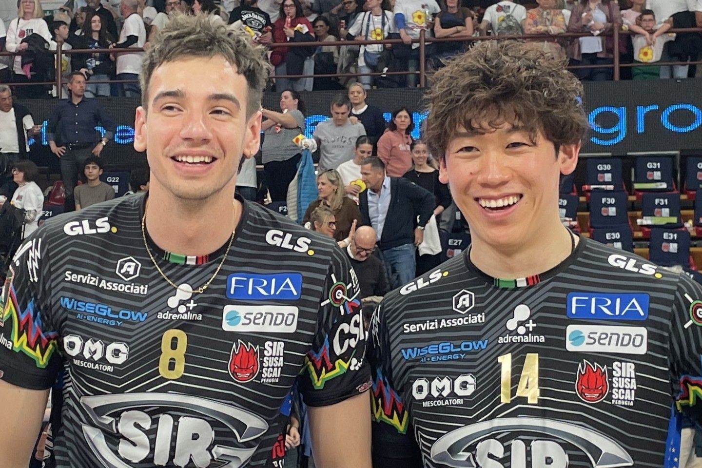 ミラノ時代からの盟友アルゼンチン代表ロセル（左）と石川。両者ともPO決勝は初出場となる。写真：佳子S.バディアーリ