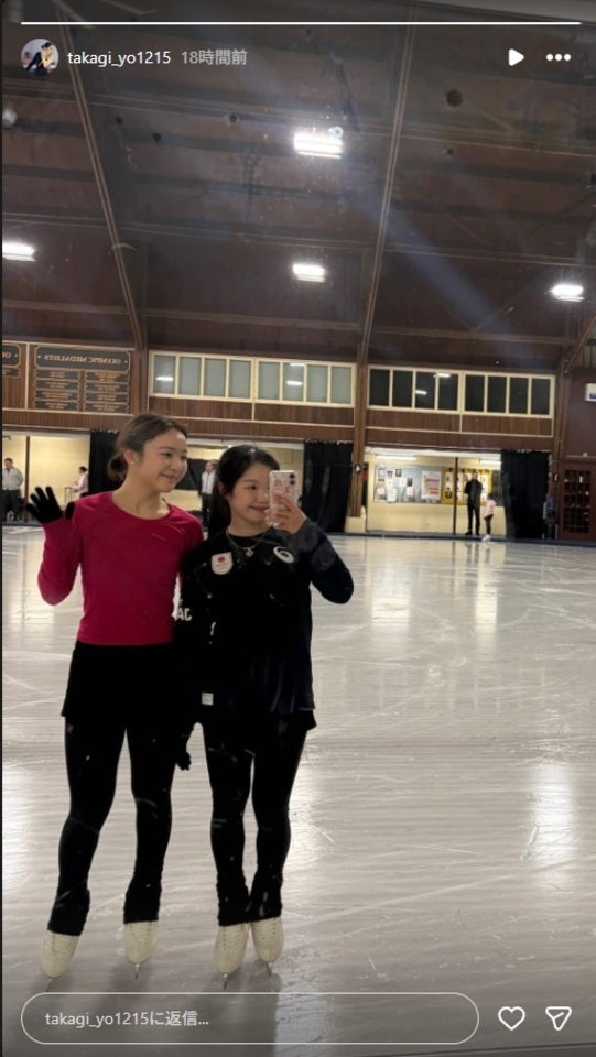 中井亜美（右）は髙木謠（左）と一緒にカナダ・クリケットクラブで練習している。画像は髙木謠の公式インスタグラムのスクリーンショット。