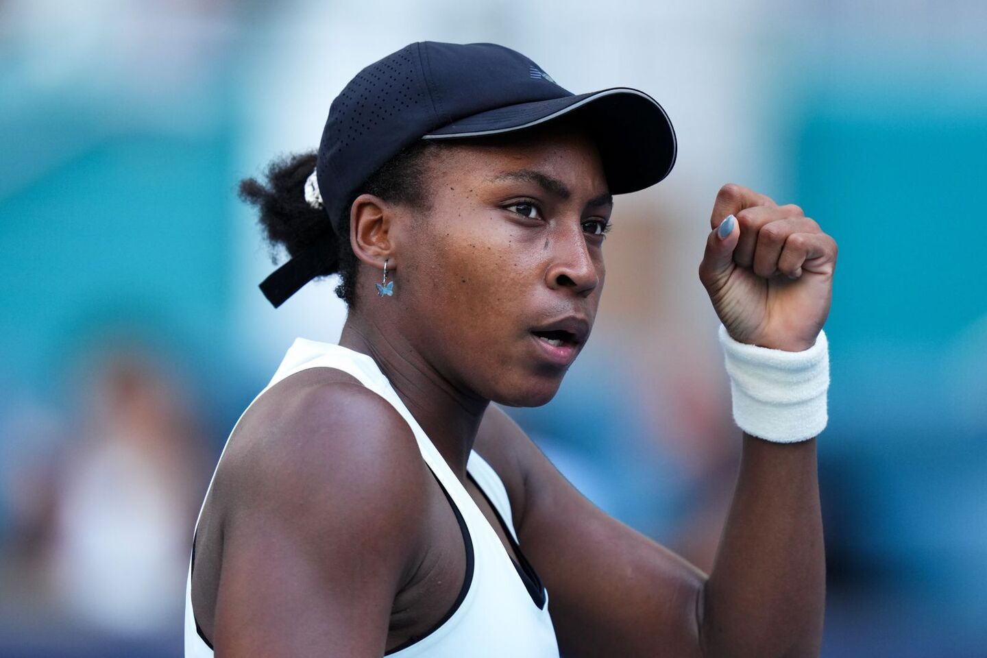 全仏オープン連覇に向けて、得意のクレーコートで白星発進のガウフ。（C）Getty images