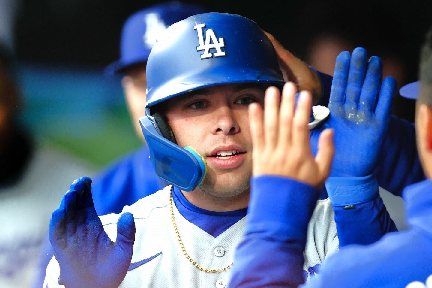 ６試合目の出場で５本塁打を放ったドジャースのラッシング。(C)Getty Images