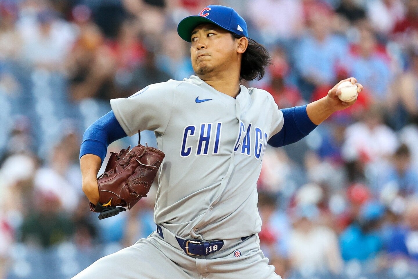 腕の角度を上げるなどの創意工夫で新たな進化を遂げた今永。１年目の24年を超える好成績も期待できそうだ。(C)Getty Images