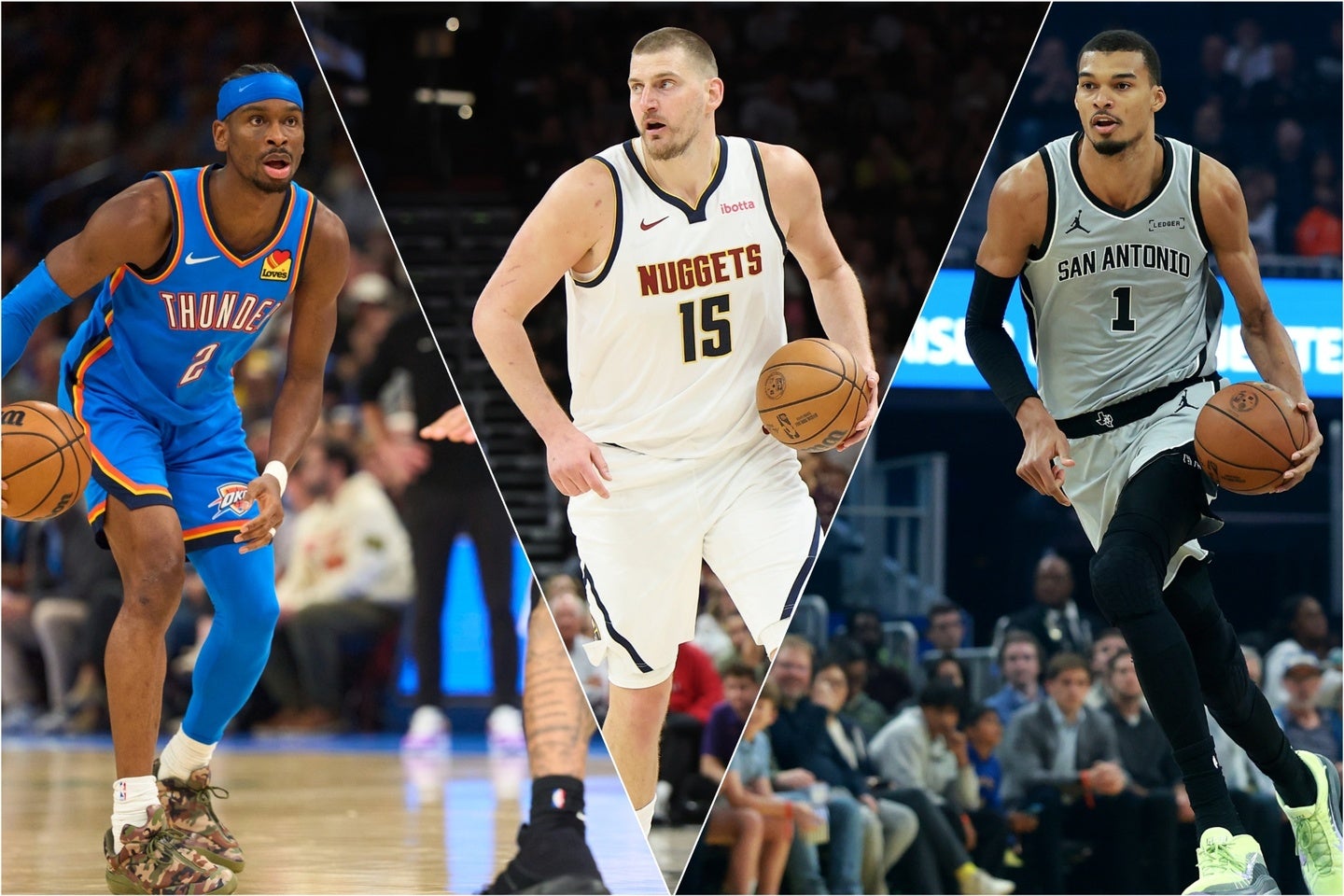 MVP最終候補に選ばれたSGA、ヨキッチ、ウェンバンヤマ(左から)。(C)Getty Images