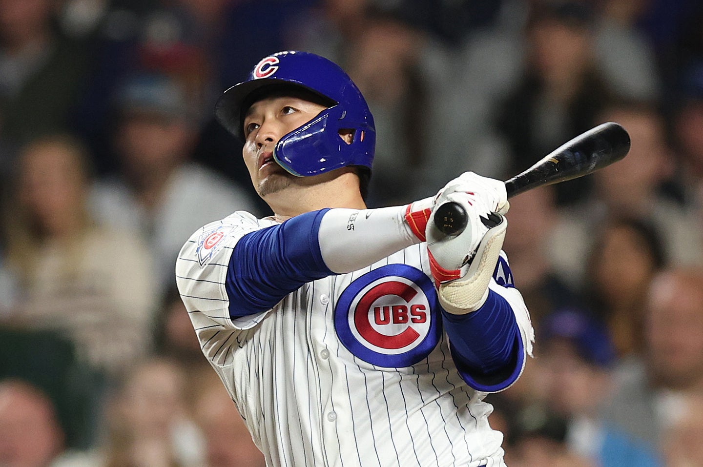 カブスの鈴木が今季１号２ランを放った。(C)Getty Images