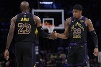 レイカーズはレブロンがゲームハイの28得点。八村も13得点、５リバウンドの活躍を見せ、ロケッツとの接戦を制した。(C)Getty Images