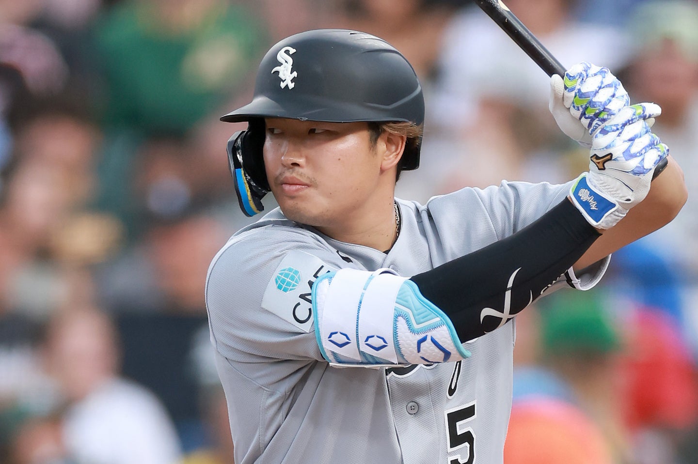 ５戦連発の10号ホームランを打ったWソックスの村上。(C)Getty Images