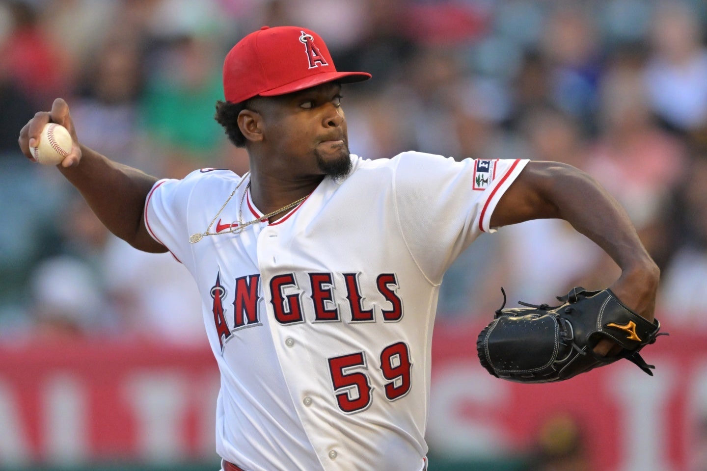 ６試合に先発してソロホームランの１点しか奪われていないエンジェルスのソリアーノ。(C)Getty Images