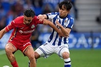 積極的にサイドから仕掛けた久保だが、この日は決定力を欠いた。(C)Getty Images